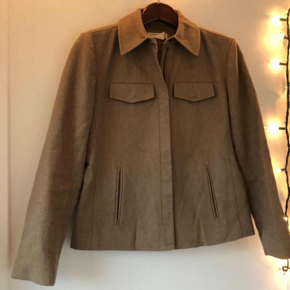 Vguc- Petite Sand/ Khaki Wool Jacket View 2